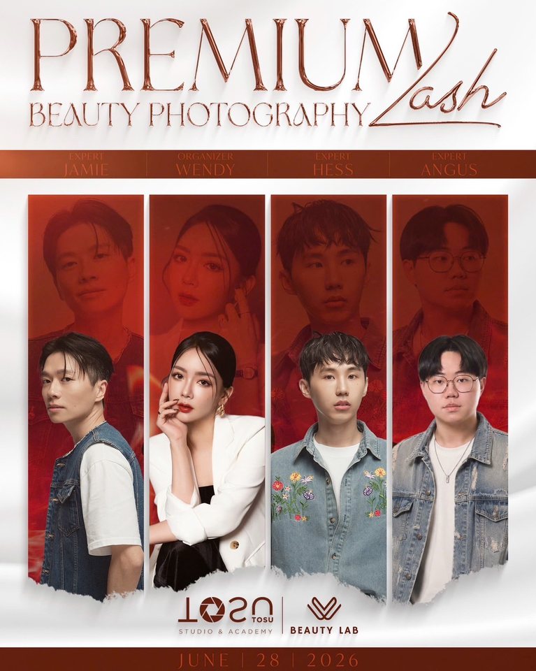 Premium Lash Beauty Photography programme announcement, listed with Wendy as organizer, 28 June 2026.