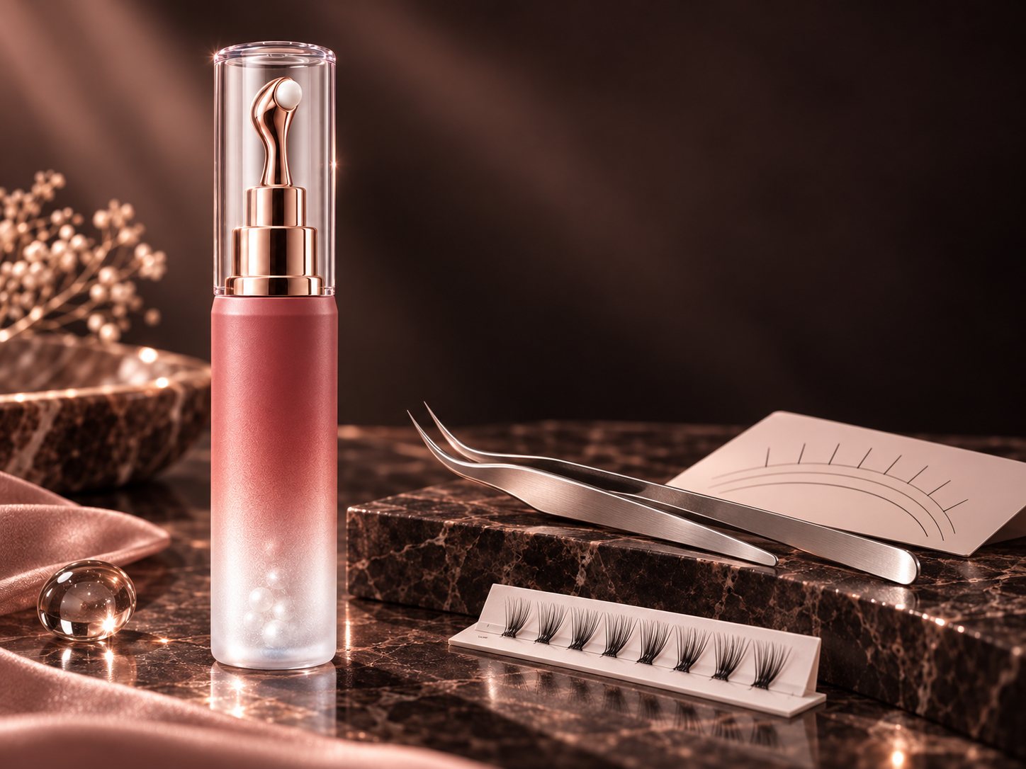 The Grab Stick in professional use: finishing lash work in the salon.